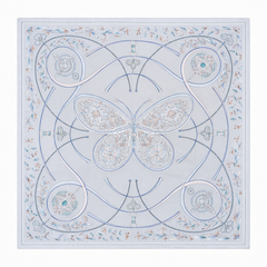 100% Silk Twill Hand-Made Scarf – Elegant Butterfly 90x90cm