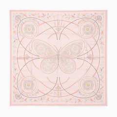 100% Silk Twill Hand-Made Scarf – Elegant Butterfly 90x90cm
