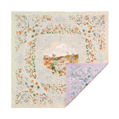 100% Silk Twill Hand-Made Scarf – Garden Landscape 90x90cm