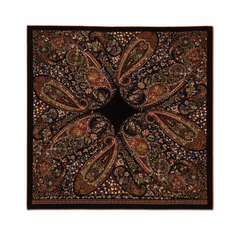Vintage Paisley Jacquard Square Silk/Wool Scarf – Vintage French Style 60x60 cm