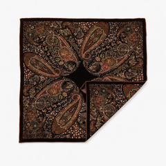 Vintage Paisley Jacquard Square Silk/Wool Scarf – Vintage French Style 60x60 cm