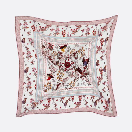 Spring Symphony Scarf 01 / 100% Silk / 90x90cm