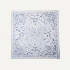 100% Silk Twill Hand-Made Scarf – Elegant Butterfly 90x90cm
