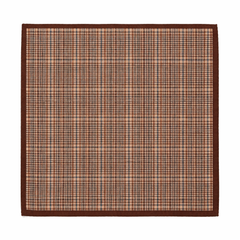 Classic Small Check Silk/Wool Scarf – Brown Check Style 60x60 cm