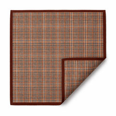 Classic Small Check Silk/Wool Scarf – Brown Check Style 60x60 cm