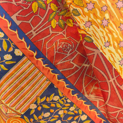 Crimson Leaf Scarf / 100% Silk / 180x110cm