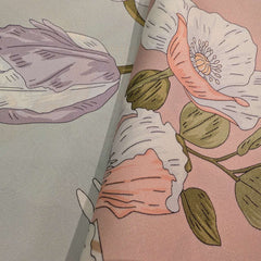 100% Silk Twill Hand-Made Scarf – Spring Garden Tulip 90x90cm