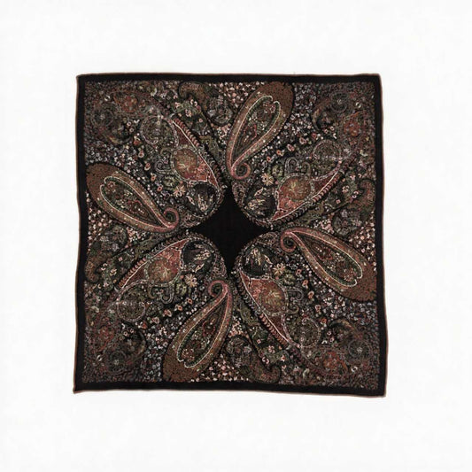 Vintage Paisley Jacquard Square Scarf