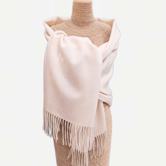 Luxury Pure Cashmere Scarf - Cream White / 200x70cm