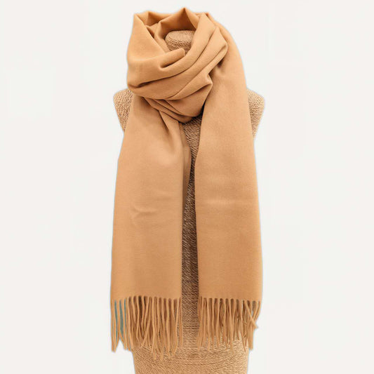 Luxury Pure Cashmere Scarf - Beige / 200x70cm