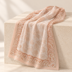 Aurelia Featherlight Cashmere Stole – Blush Paisley