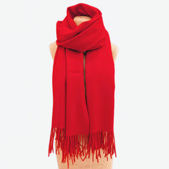 Écharpe de luxe en pur cachemire - Rouge classique / 200x70cm