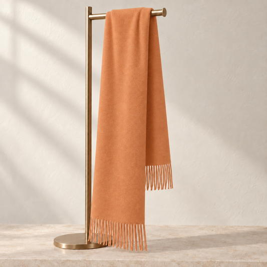 Luxury Pure Cashmere Scarf - Orange / 180x30cm