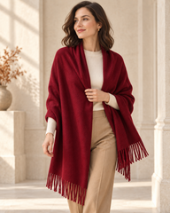 Luxury Pure Cashmere Scarf - Burgundy / 200x70cm