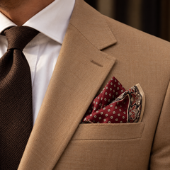 100% Silk Square Scarf 54x54 cm - Burgundy Mosaic