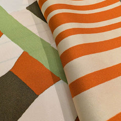 100% Silk Twill Hand-Made Scarf – Abstract Harmony 90x90cm