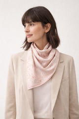 100% Silk Twill Hand-Made Scarf – Elegant Butterfly 90x90cm