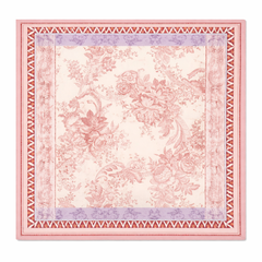 Sketch Floral 100% Silk Twill Scarf – Double-Sided, 90×90cm