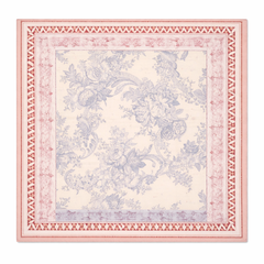 Sketch Floral 100% Silk Twill Scarf – Double-Sided, 90×90cm