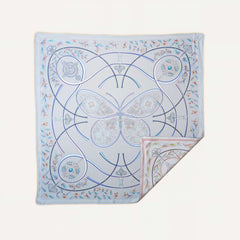 100% Silk Twill Hand-Made Scarf – Elegant Butterfly 90x90cm