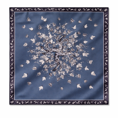 Butterfly Tree 100% Silk Twill Scarf – Double-Sided, 90×90cm