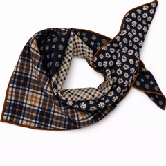 Classic Muti Pattern Silk/Wool Scarf – Black Muti Pattern Style 60x60 cm