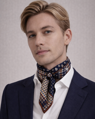 Classic Muti Pattern Silk/Wool Scarf – Black Muti Pattern Style 60x60 cm