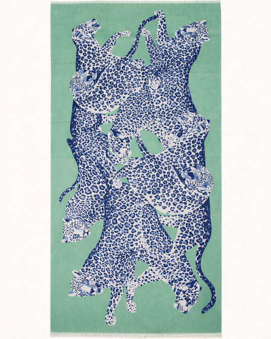 Italian Leopard Motif Cashmere Shawl – 100% Cashmere Scarf 190×90cm