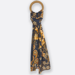 Lily Garden Scarf / 100% Silk / 180x110cm