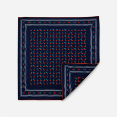 Retro Cherry Print Silk/Wool Scarf – Vintage French Style 60x60 cm