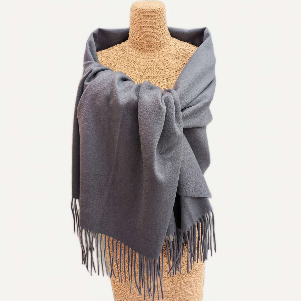 Luxury Pure Cashmere Scarf - Misty Blue / 200x70cm