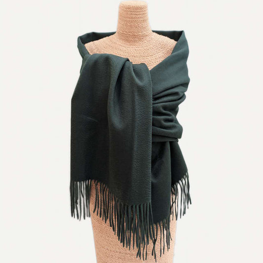 Luxury Pure Cashmere Scarf - Green / 200x70cm