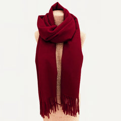 Luxury Pure Cashmere Scarf - Burgundy / 200x70cm