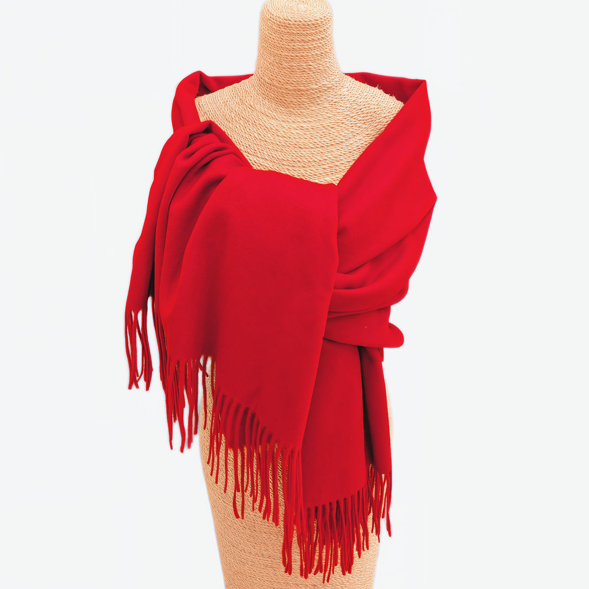 Luxury Pure Cashmere Scarf - Classic Red / 200x70cm