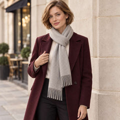 Luxury Pure Cashmere Scarf - Heather Grey / 180x30cm