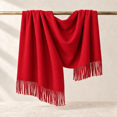Écharpe de luxe en pur cachemire - Rouge classique / 200x70cm