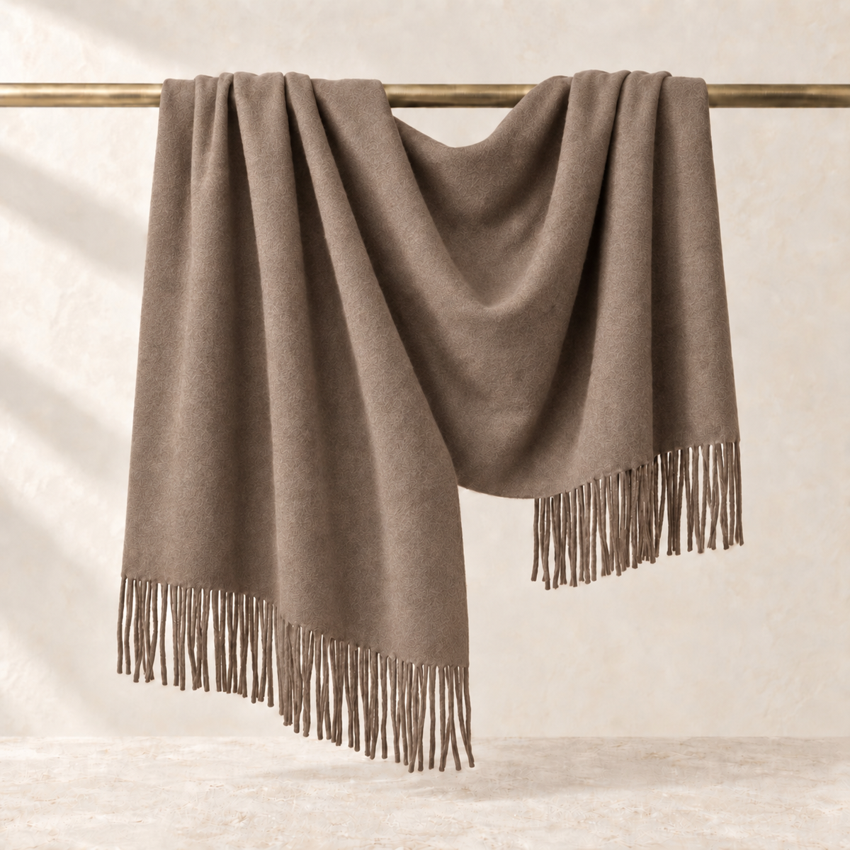 Écharpe de luxe en pur cachemire - Beige taupe / 200x70cm