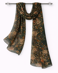 100% Silk Paisley Long Scarf - Italian En Fleurs 176x44cm