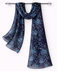 100% Silk Paisley Long Scarf - Italian En Fleurs 176x44cm
